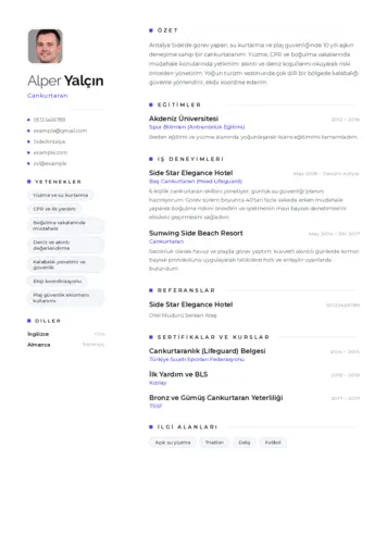 Cankurtaran CV Örnekleri cv indir